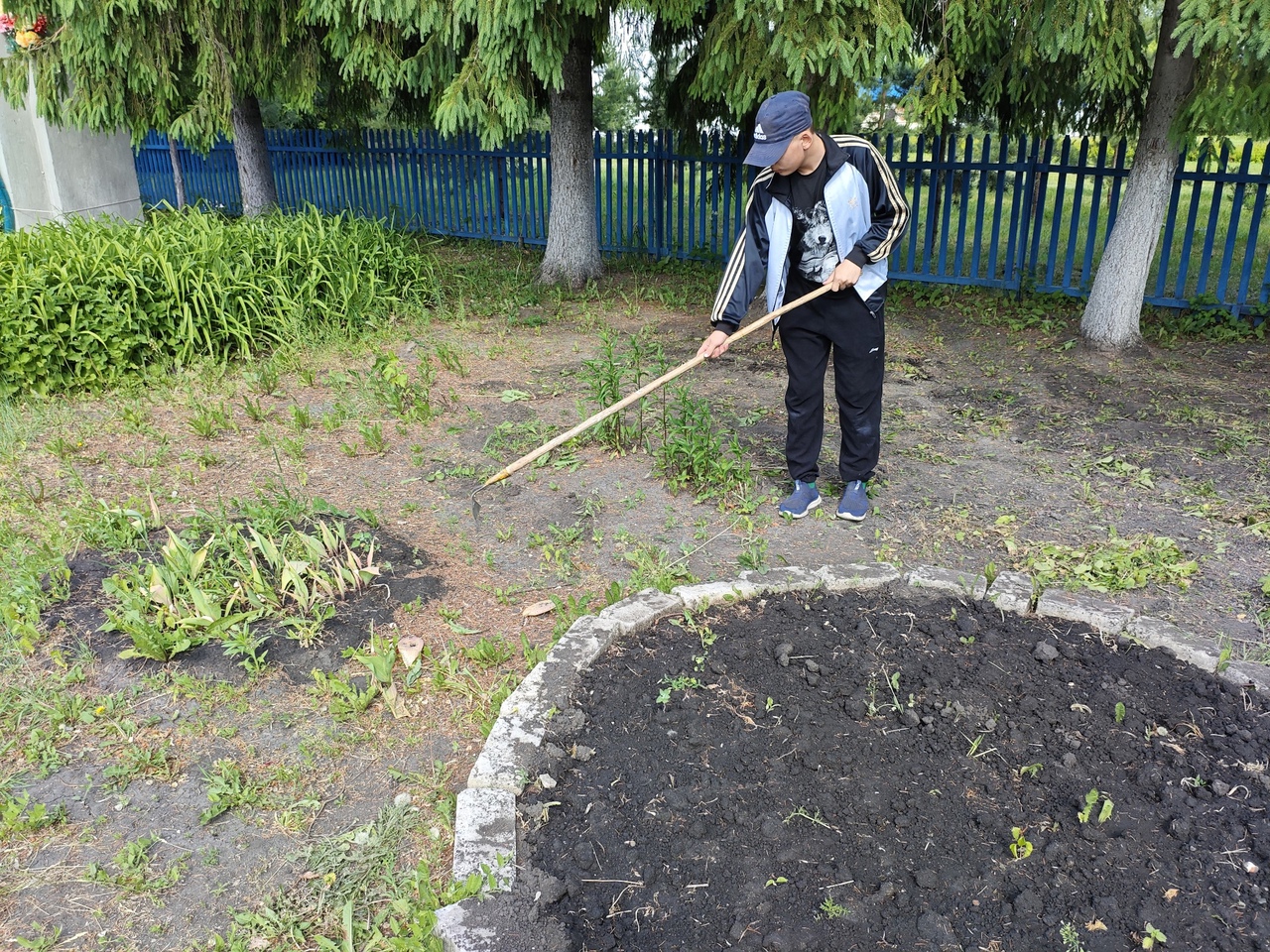 Работа на пришкольном участке.